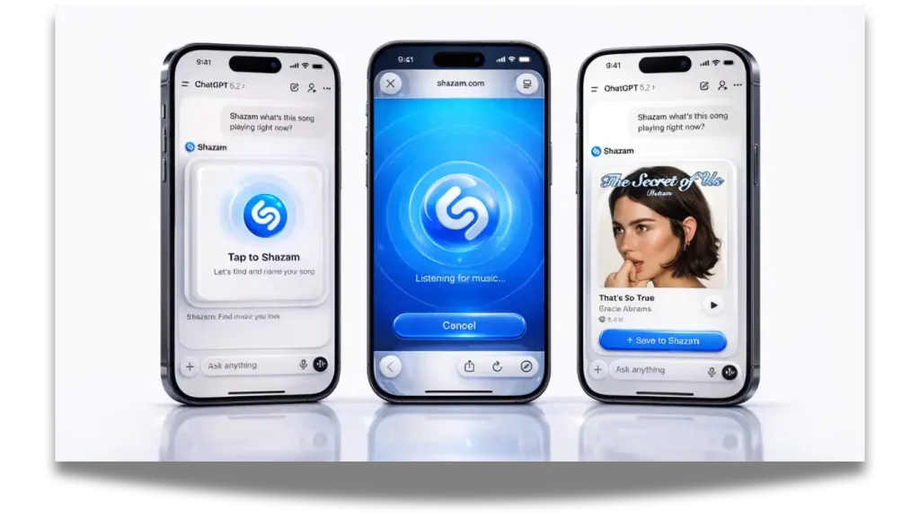 ChatGPT'deki sohbetiniz sırasında artık Shazam'ı çağırarak çalmakta olan şarkıyı tanımlayabilirsiniz