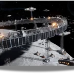 Massive solar power ring around the Moon