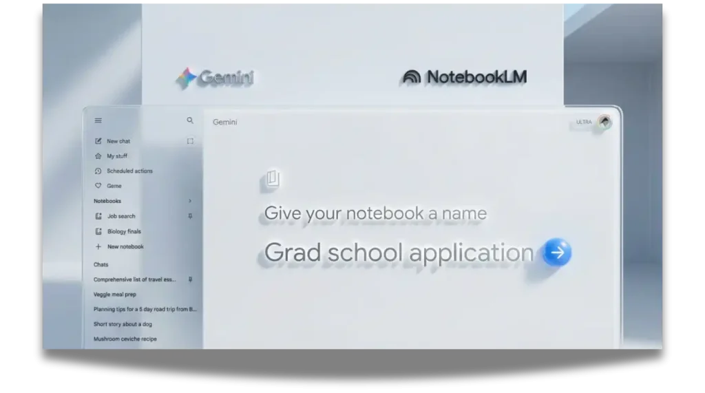Google, NotebookLM aracını Gemini arayüzüne entegre etmeye başladı