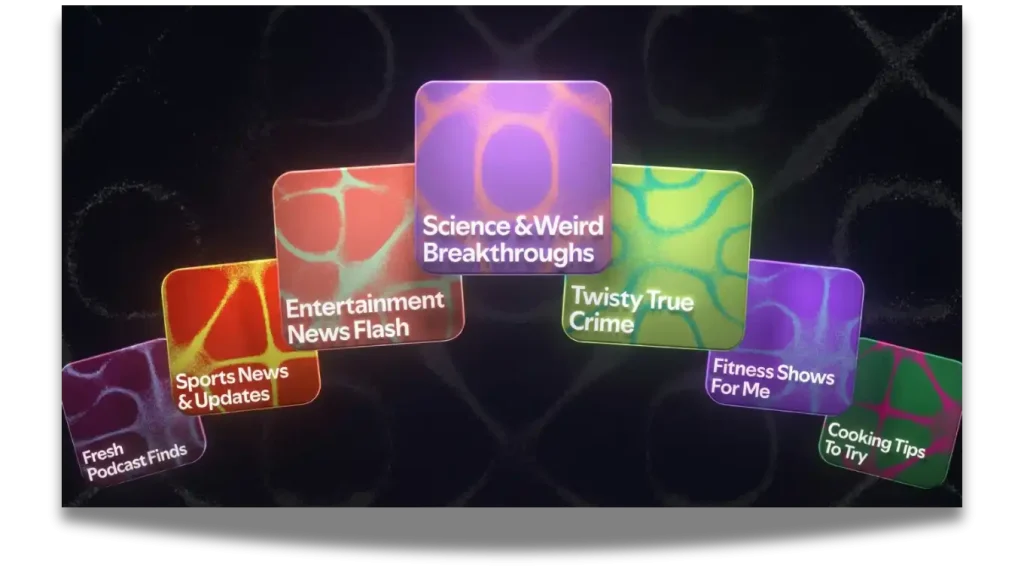 Spotify'ın komutlu çalma listeleri, podcast'leri kapsayacak şekilde genişliyor