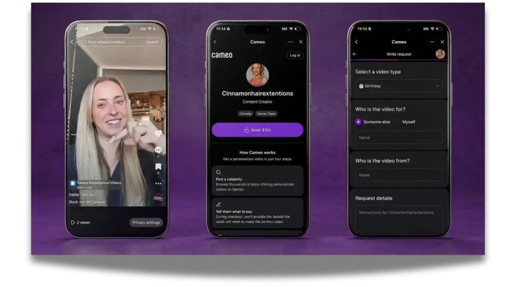 TikTok ve Cameo ortaklığı: İçerik üreticileri doğrudan gelir elde edecek